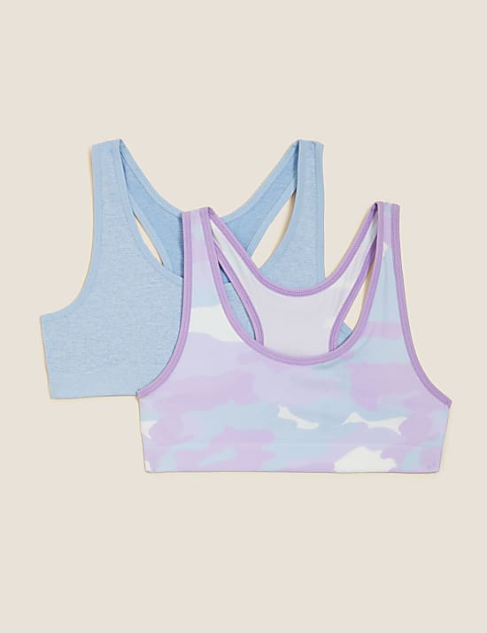 2P SF Camo Racer Back Crop Tops (6-16 Yrs)