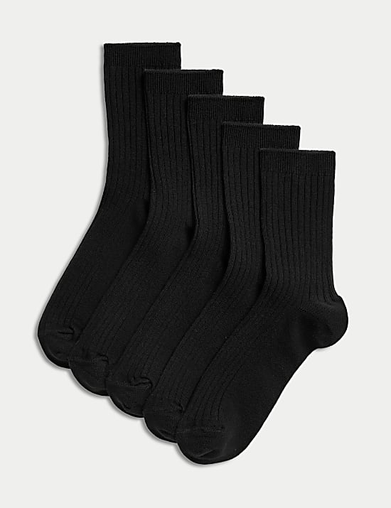 Lot de 5 paires de chaussettes côtelées pour l’école
