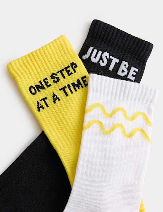 Lot de 3 paires de chaussettes YoungMinds en coton c&ocirc;tel&eacute;