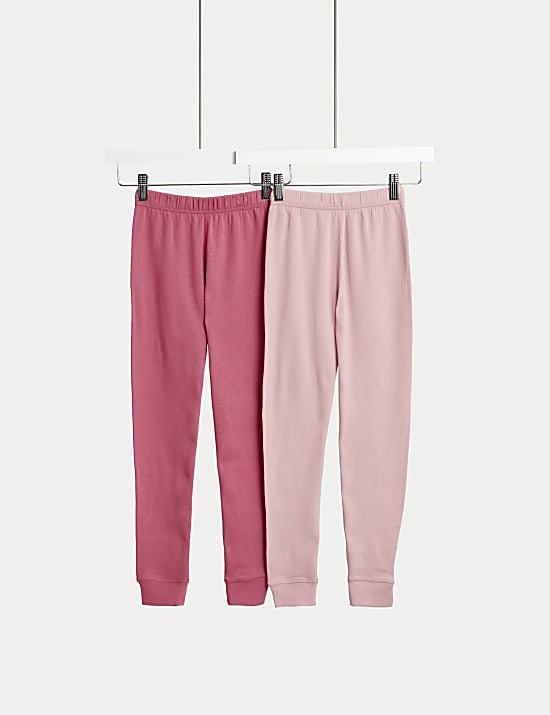 2pk Cotton Blend Thermal Leggings (2-14 Yrs)