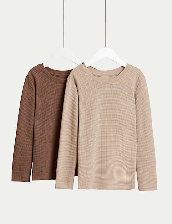 2pk Heatgen™ Thermal Waffle Tops (2-14 Yrs)
