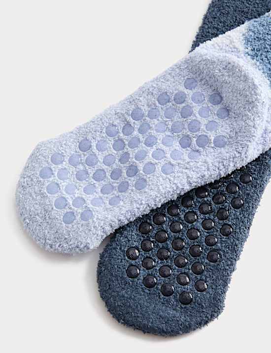 2pk Cosy Camo Slipper Socks (6 Small -7 Large)