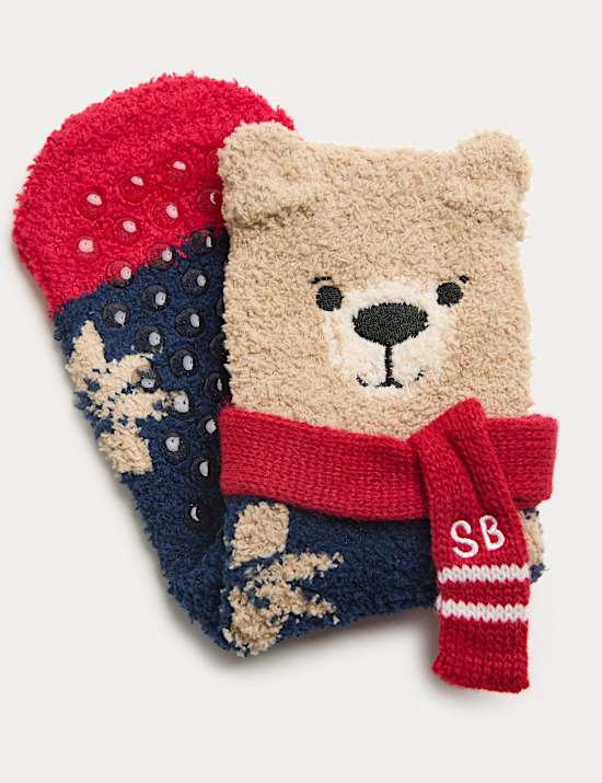Spencer Bear™ Cosy Slipper Socks in Gift Box