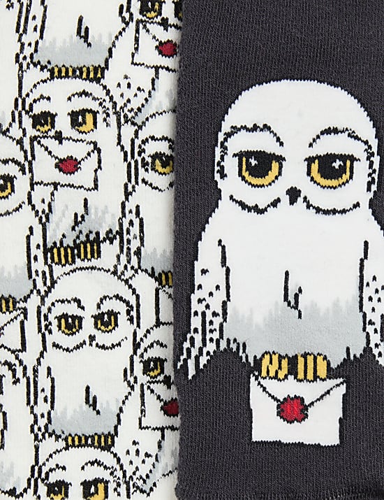 2pk Cotton Rich Harry Potter™ Cosy Slipper Socks (6 Small-7 Large)