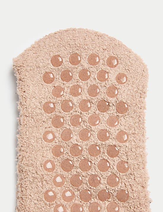 Pack de 2 pares de calcetines zapatilla abrigados con diseño de leopardo y brillos