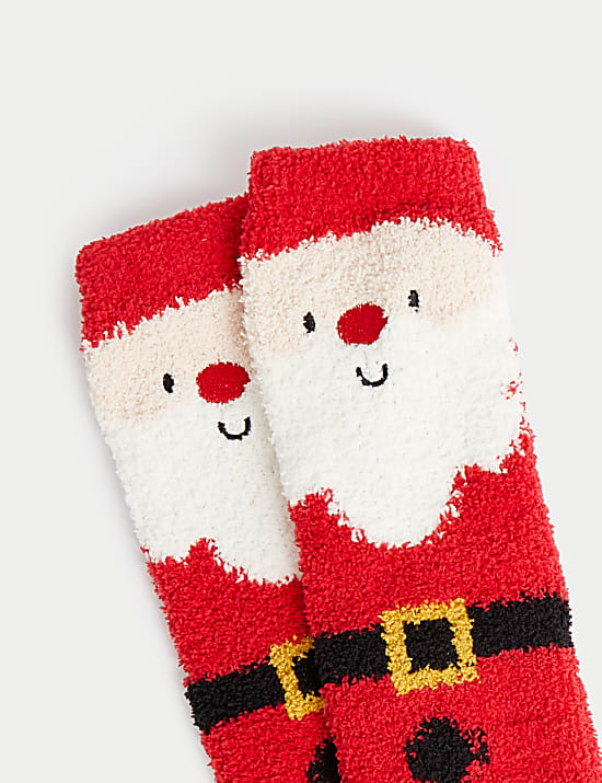 Calcetines zapatilla abrigados de Papá Noel