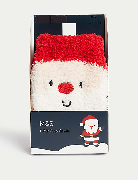 Calcetines zapatilla abrigados de Papá Noel