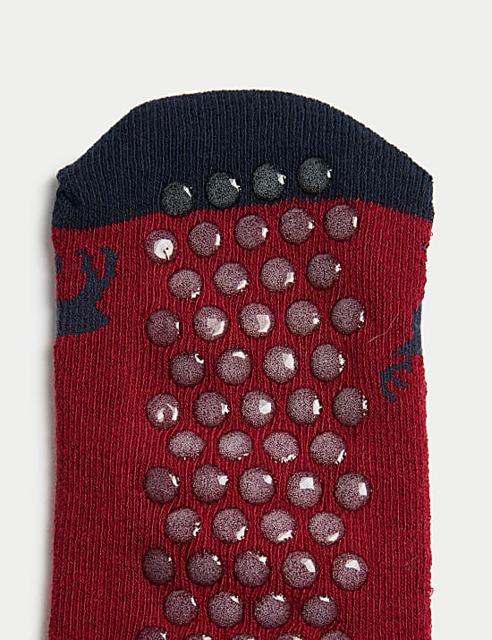 Pack de 2 pares de calcetines zapatilla abrigados de cuadros y ciervos (6 pequeño-7 grande)