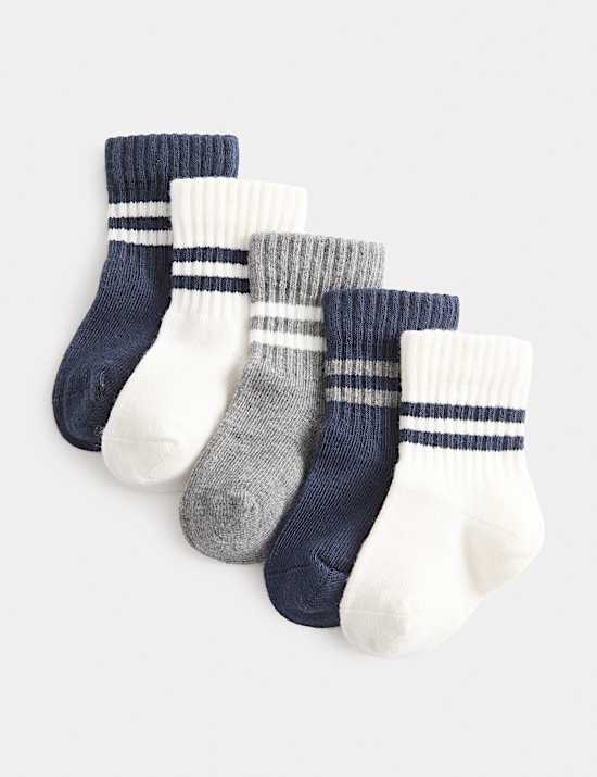 Lot de 5 paires de chaussettes sport b&eacute;b&eacute; en coton