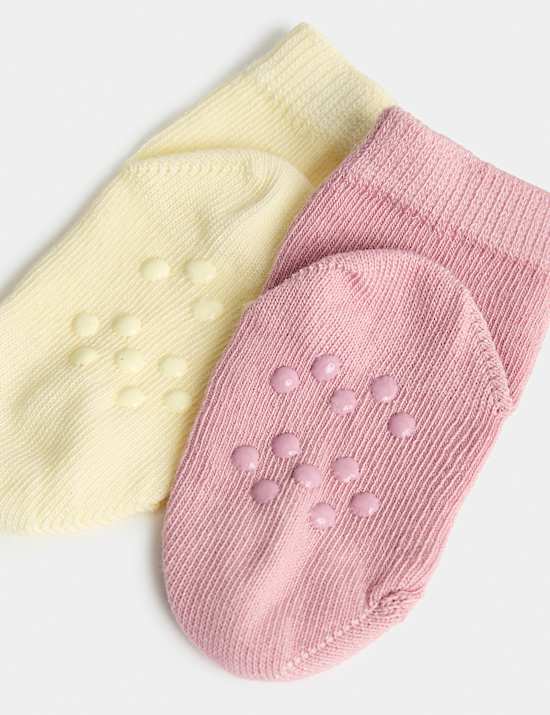 Pack de 5 pares de calcetines de algod&oacute;n antideslizantes (0-2 a&ntilde;os)