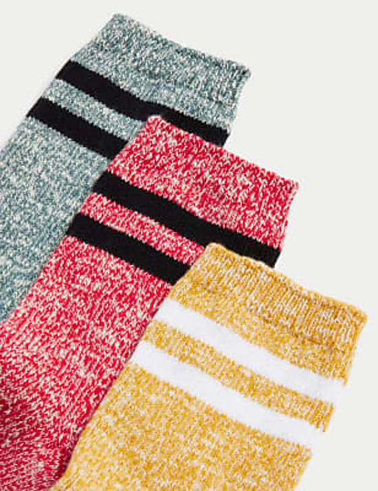 3pk Cotton Rich Space Dye Socks (8&frac12; Small - 7 Large)
