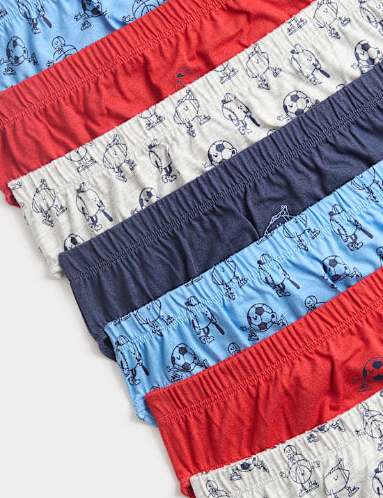 Lot de 7 slips sport 100 % coton imprim&eacute; (du 18 mois au 14 ans)