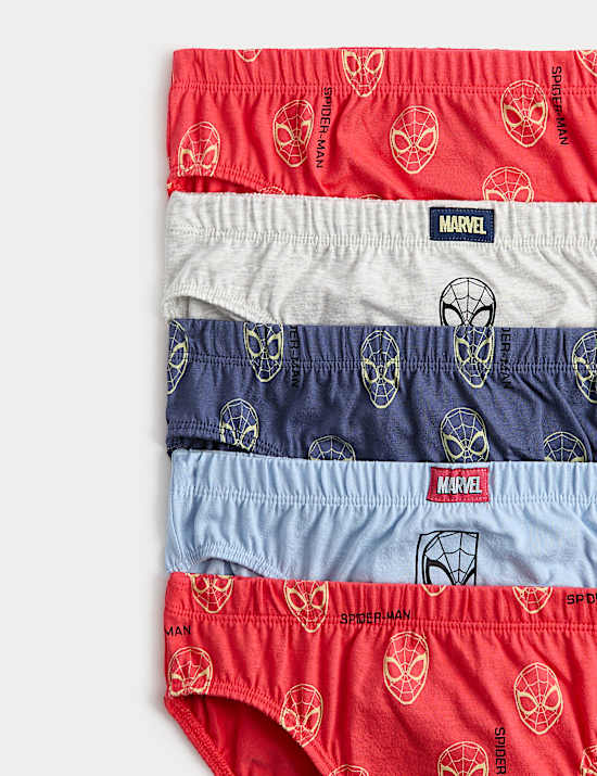 5 Pack Pure Cotton Spider-Man&trade; Briefs (18 Mths - 8 Yrs)