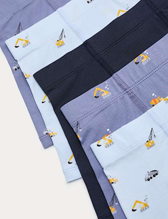 5 Pack Cotton Rich Construction Trunks (3-10 Yrs)