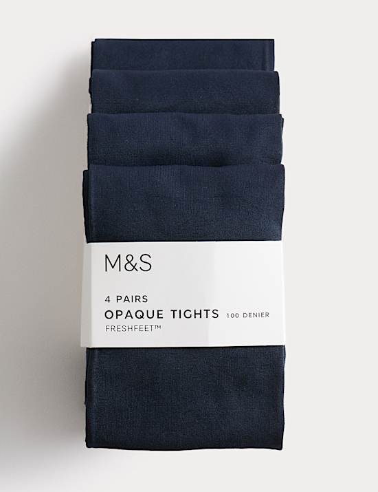 4pk 100 Denier School Tights (6-14 Yrs)