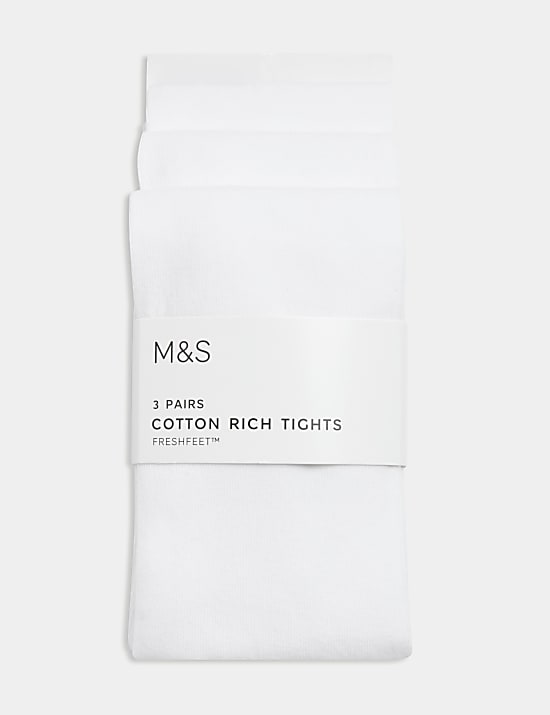 3 Pack Cotton Rich School Tights (2-16 Yrs)
