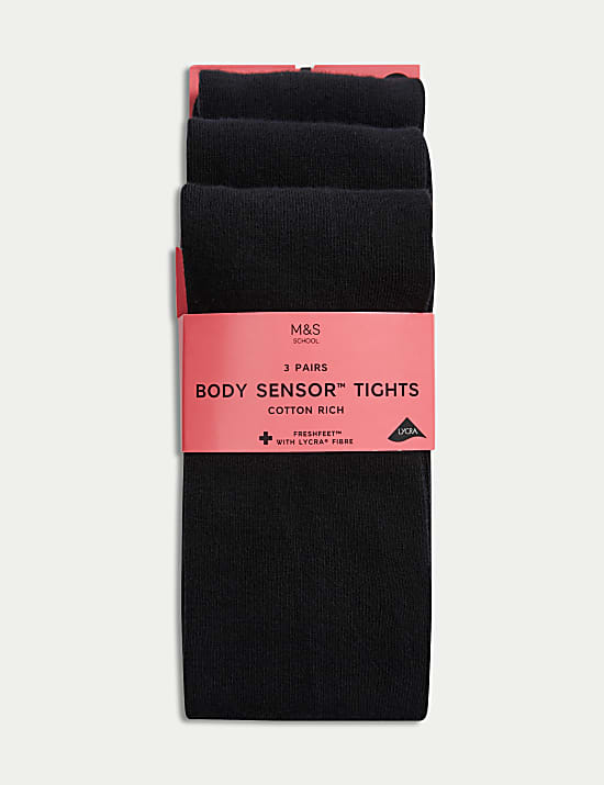 3pk of Body Sensor&trade; School Tights (2-16 Yrs)