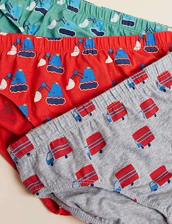 7pk Pure Cotton Transport Briefs (18 Mnths - 10 Yrs)