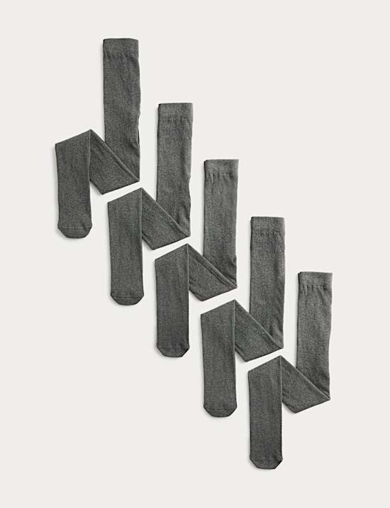 5 Pack Cotton Rich School Tights (2-16 Years)