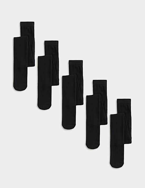 5 Pack Cotton Rich School Tights (2-16 Years)