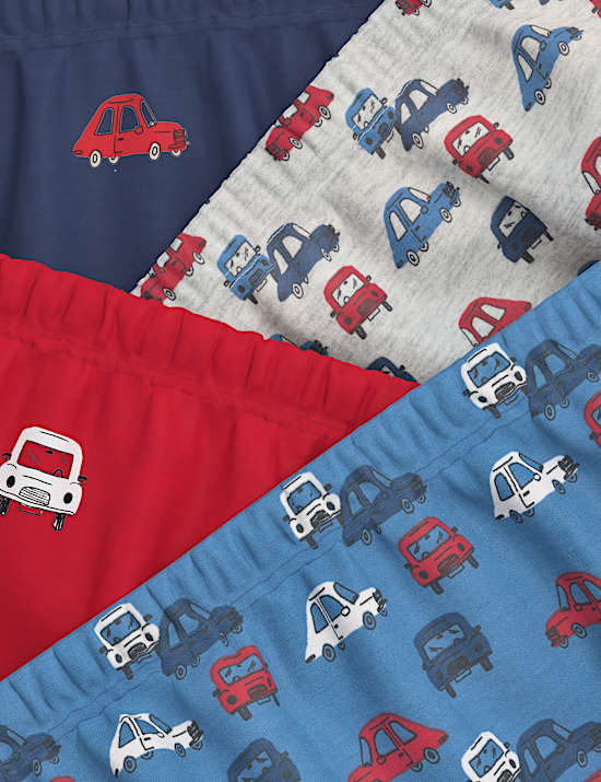 7pk Pure Cotton Car Print Briefs (2-8 Yrs)