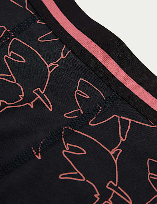 Set van 5 katoenen boxershorts met stretch en haaienmotief (5-16 jaar)