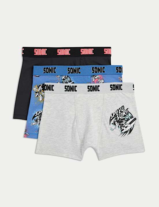 3pk Cotton with Stretch Sonic™ Trunks (5-16 Yrs)