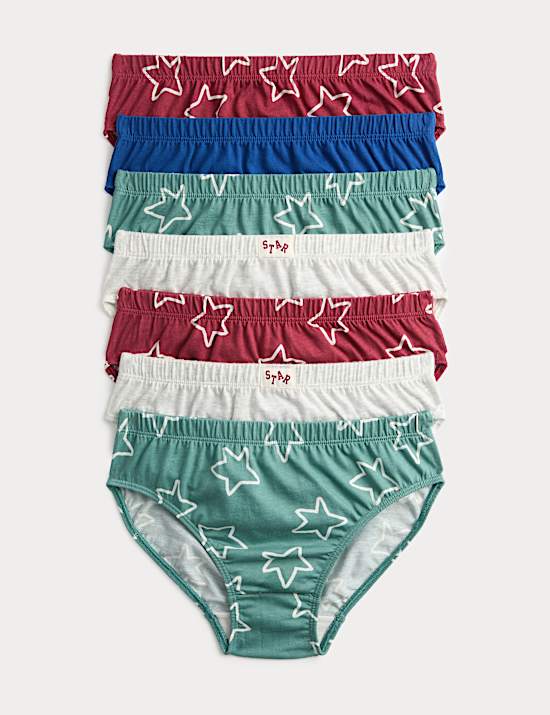 7 Pack Pure Cotton Stars Briefs (2-8 Years)