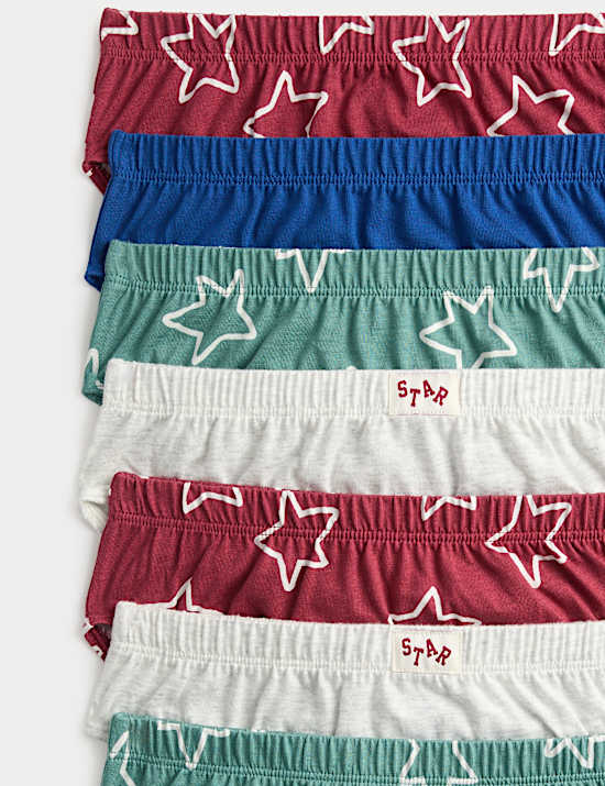 7 Pack Pure Cotton Stars Briefs (2-8 Years)