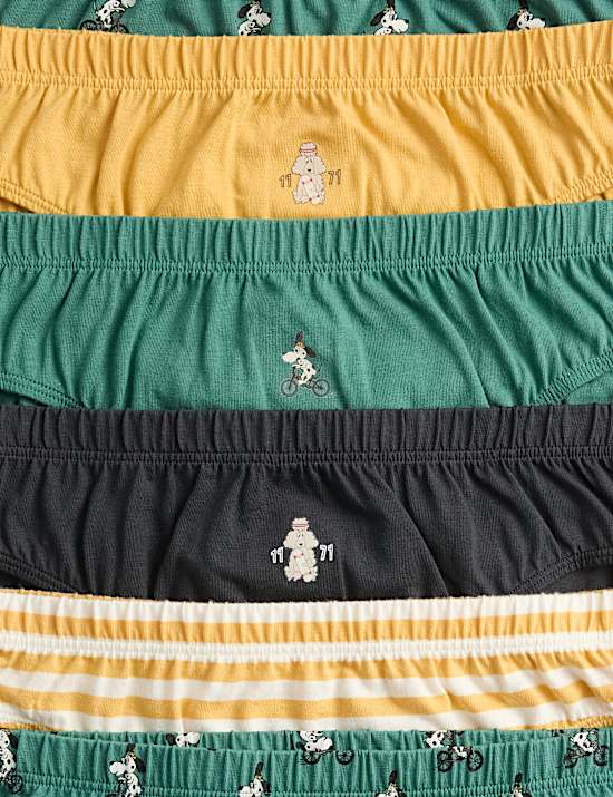 7 Pack Pure Cotton Dog & Striped Briefs (2-8 Years)