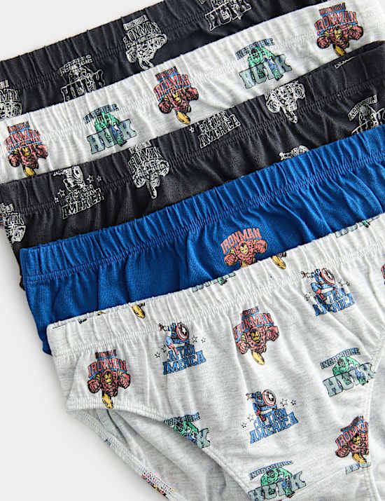 5pk Pure Cotton Avengers&trade; Briefs (2-8 Yrs)
