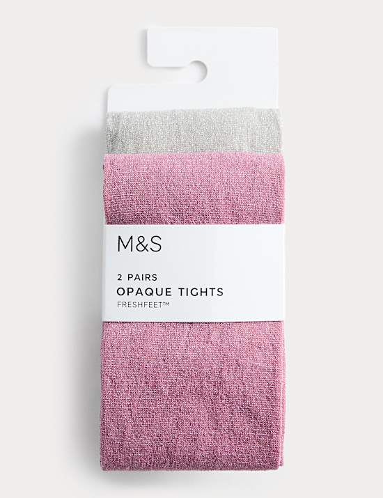 Set van 2 doorschijnende panty&rsquo;s met glittereffect