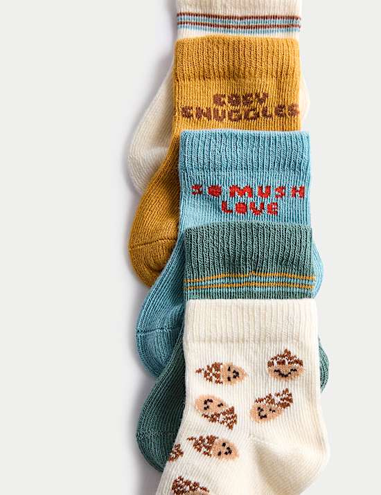 5 Pack My Little Acorn Baby Socks (0 Mths-3 Yrs)