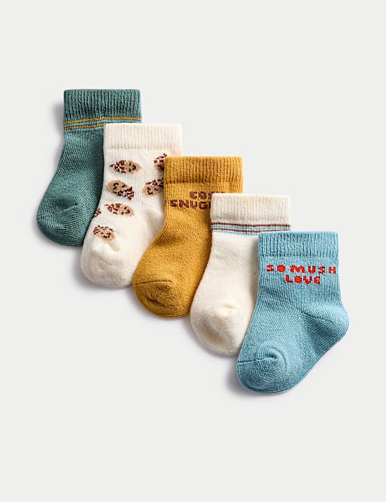 5 Pack My Little Acorn Baby Socks (0 Mths-3 Yrs)