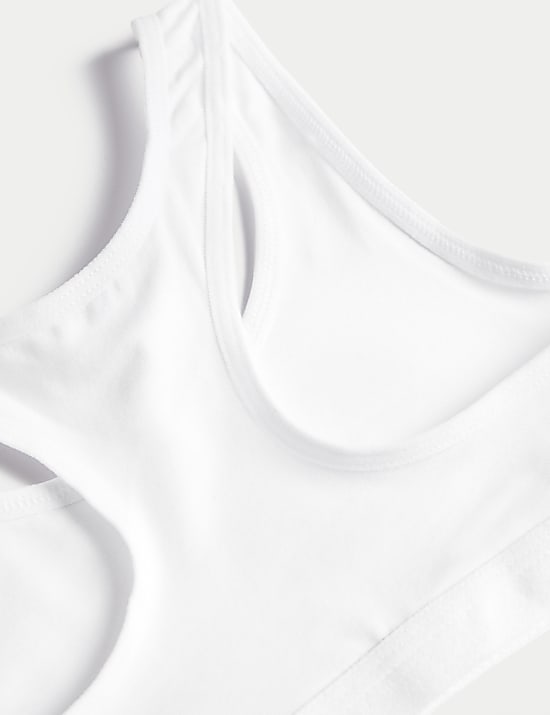 3pk Cotton with Stretch Racer Crop Tops (6-16 Yrs)