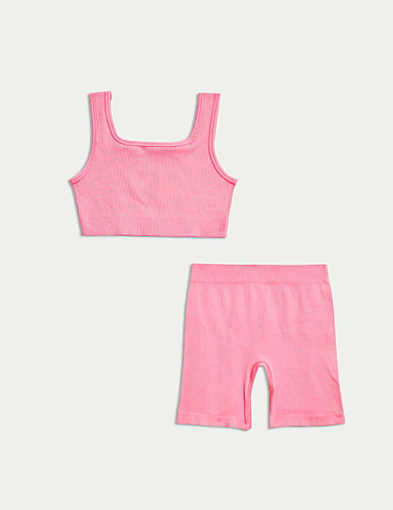 Seamless 2pc Rib Crop Set (6-16 Yrs)