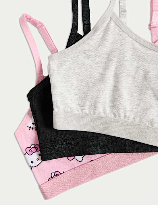 Μπλούζες crop Hello Kitty™ με υψηλή περιεκτικότητα σε βαμβάκι, σετ των 3 (6-16 ετών)