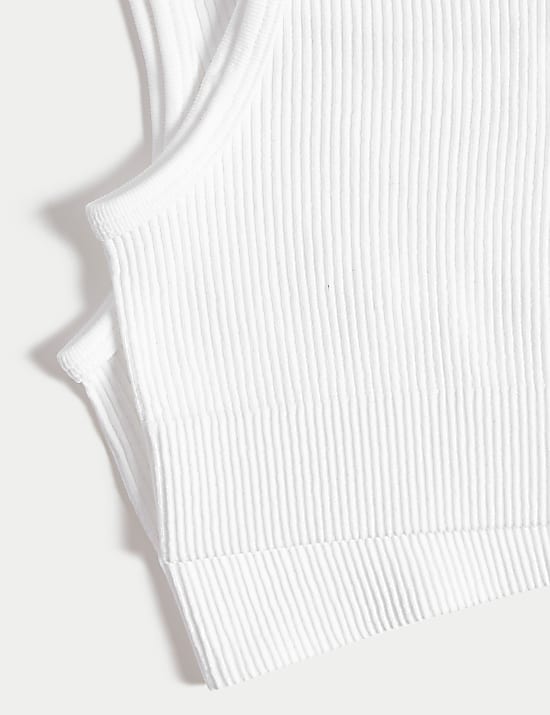 Lot de 2 hauts courts côtelés à col rond sans coutures (du 6 au 16 ans)