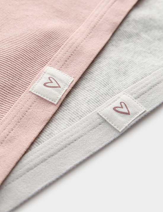 2 Pack Plain Rib Woven Heart Crop Tops (8-16 Yrs)