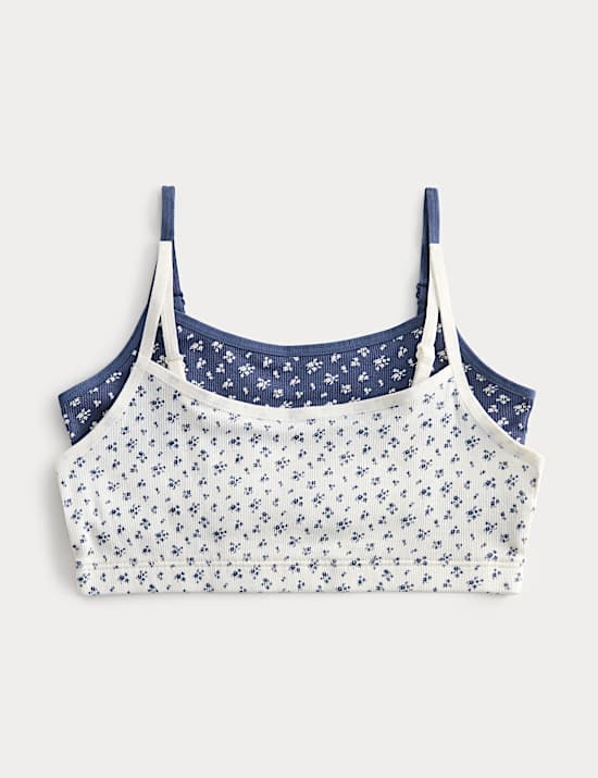 2 Pack Cotton Rich Floral Crop Tops (7-16 Yrs)