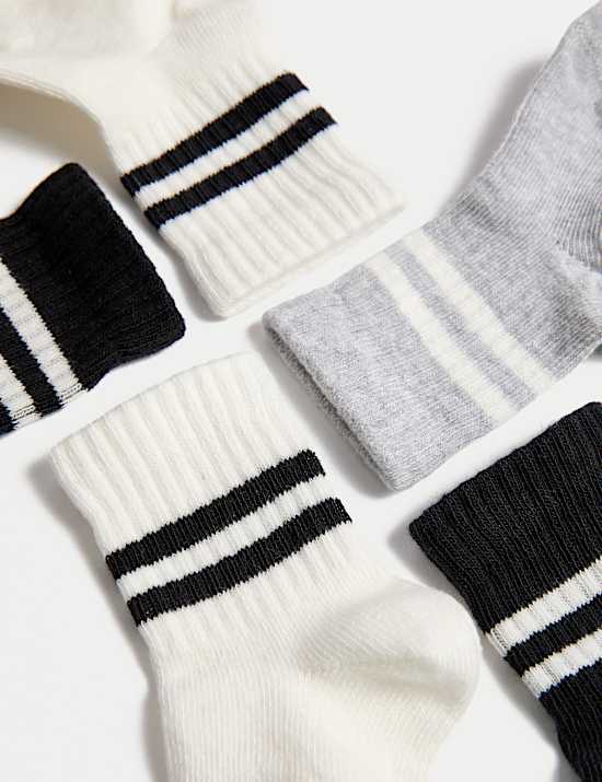 5pk Cotton Rich Baby Socks (0-3 Yrs)