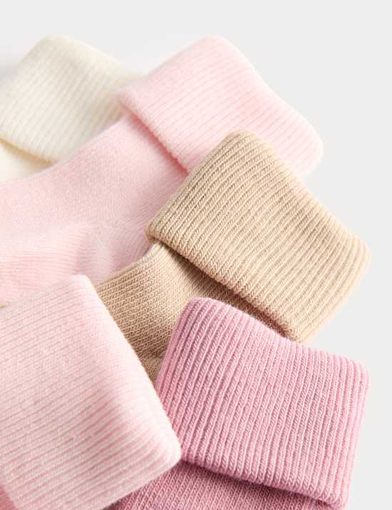 5pk Cotton Rich Ribbed Baby Socks (0-2 Yrs)