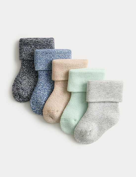 5 Pack Cotton Rich Socks (0-3 Yrs)