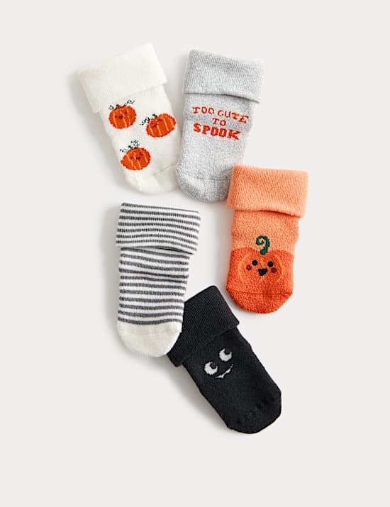 Pack de 5 pares de calcetines de algodón de Halloween (0-3 años)
