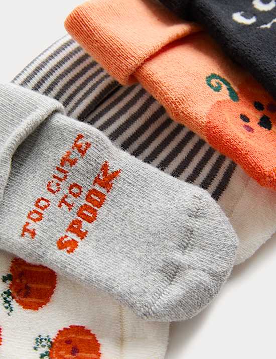 5pk Cotton Rich Halloween Socks (0-3Yrs)