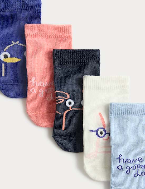 5 Pack Cotton Rich Shrimp Baby Socks (0-25 Months)