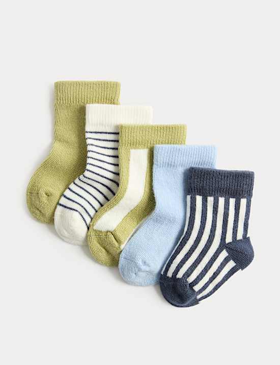 5 Pack Cotton Rich Country Crew Baby Socks (0-24 Months)