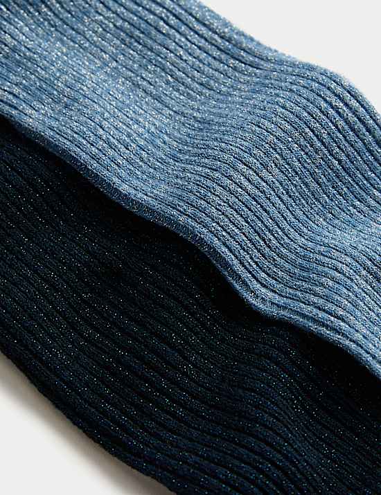 2er-Pack gerippte Strumpfhosen mit Glitzereffekt (2&ndash;14 Jahre)