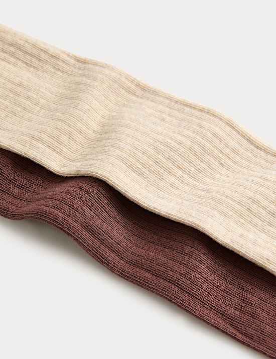 2 Pack Cotton Rich Ribbed Tights (2-14 Years)