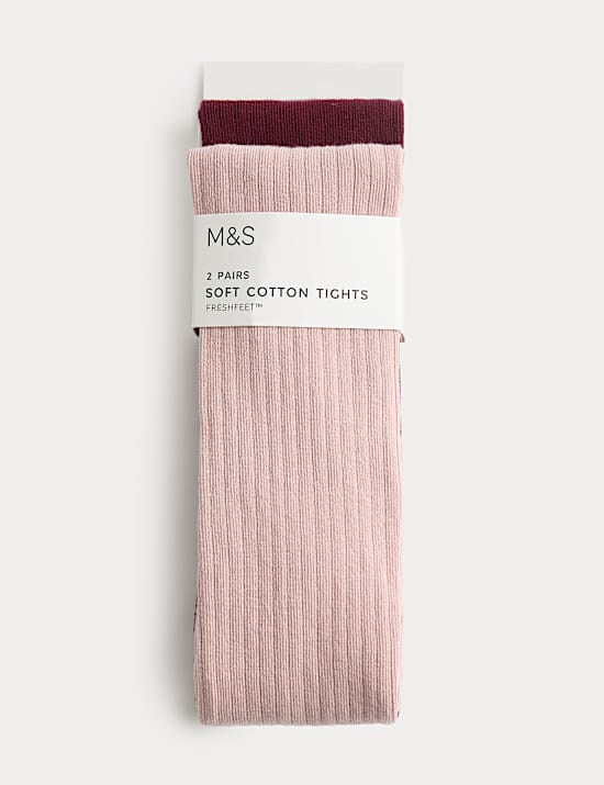 2er-Pack gerippte Strumpfhosen mit hohem Baumwollanteil (2–14 J.)